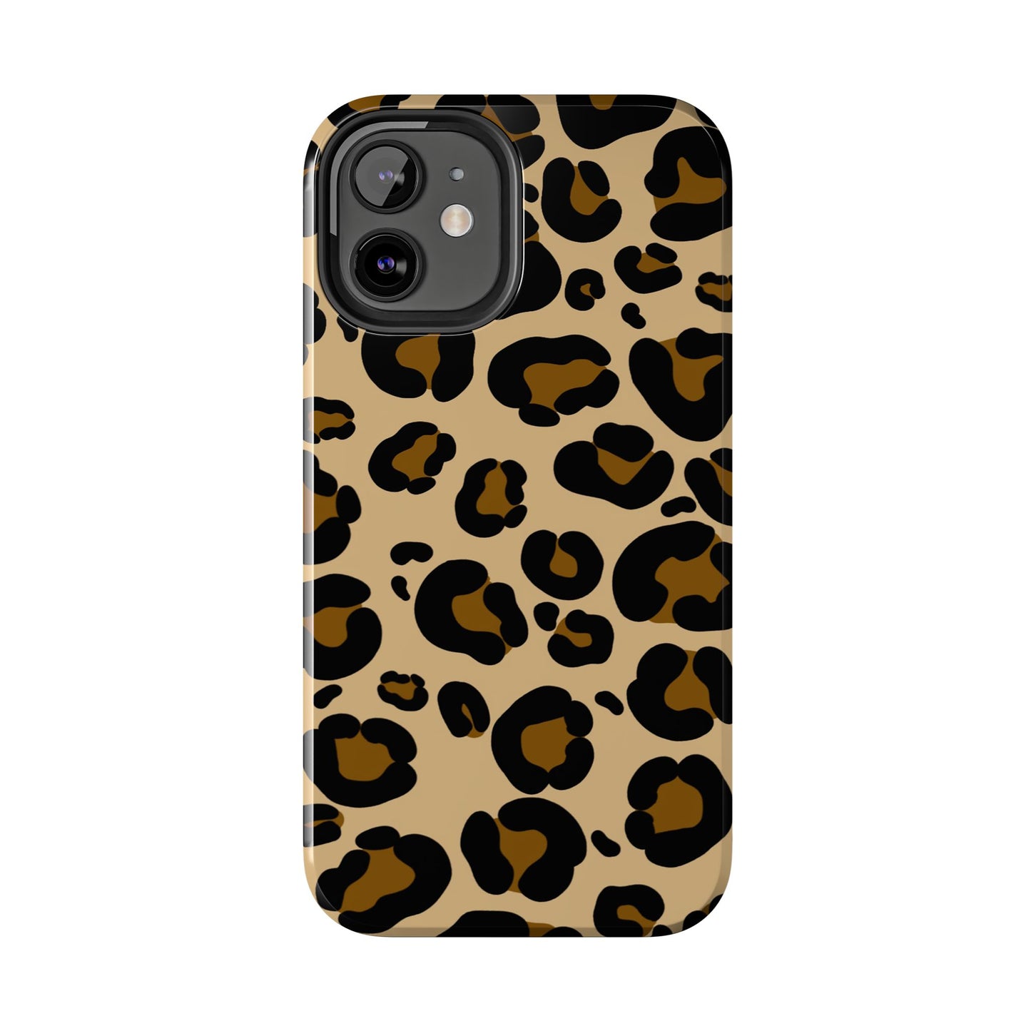 Chic Leopard Print Tough Phone Case - Durable Protection with Style