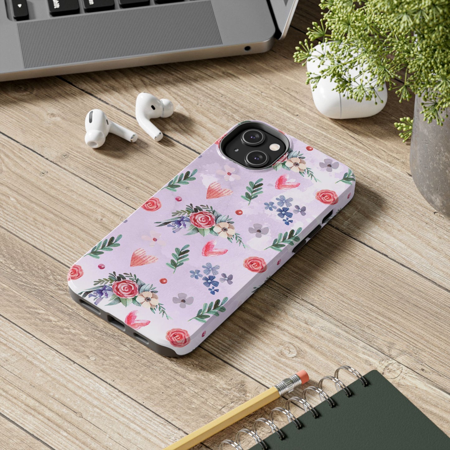 Floral Tough Phone Case - Stylish Protection for Your Device