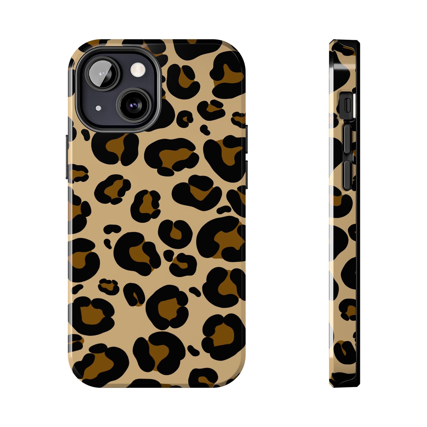 Chic Leopard Print Tough Phone Case - Durable Protection with Style