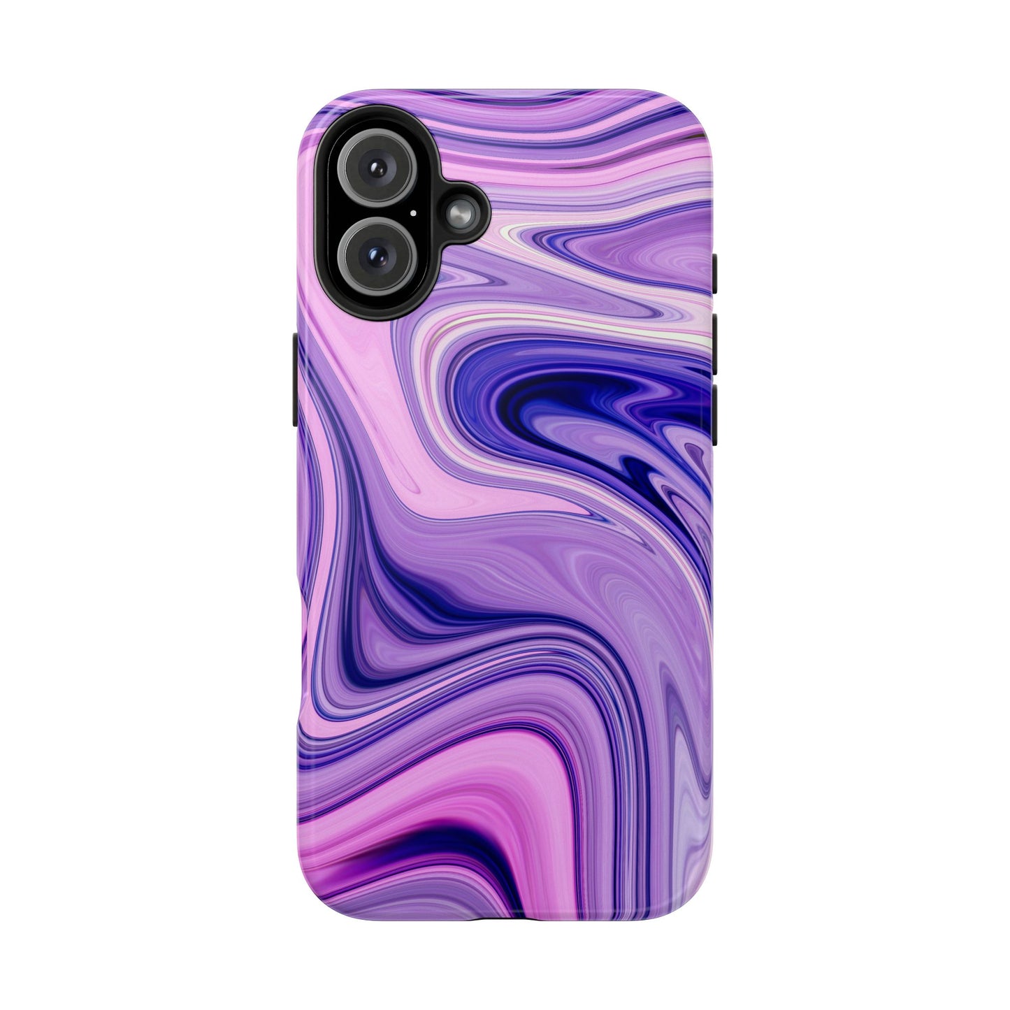 Marble Swirl Tough Phone Case - Artistic Purple and Pink Design