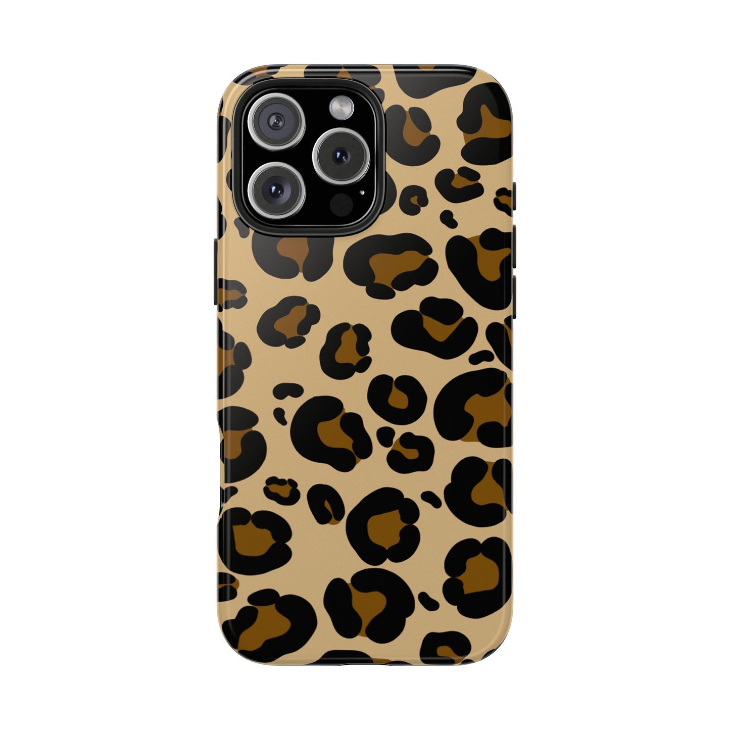 Chic Leopard Print Tough Phone Case - Durable Protection with Style