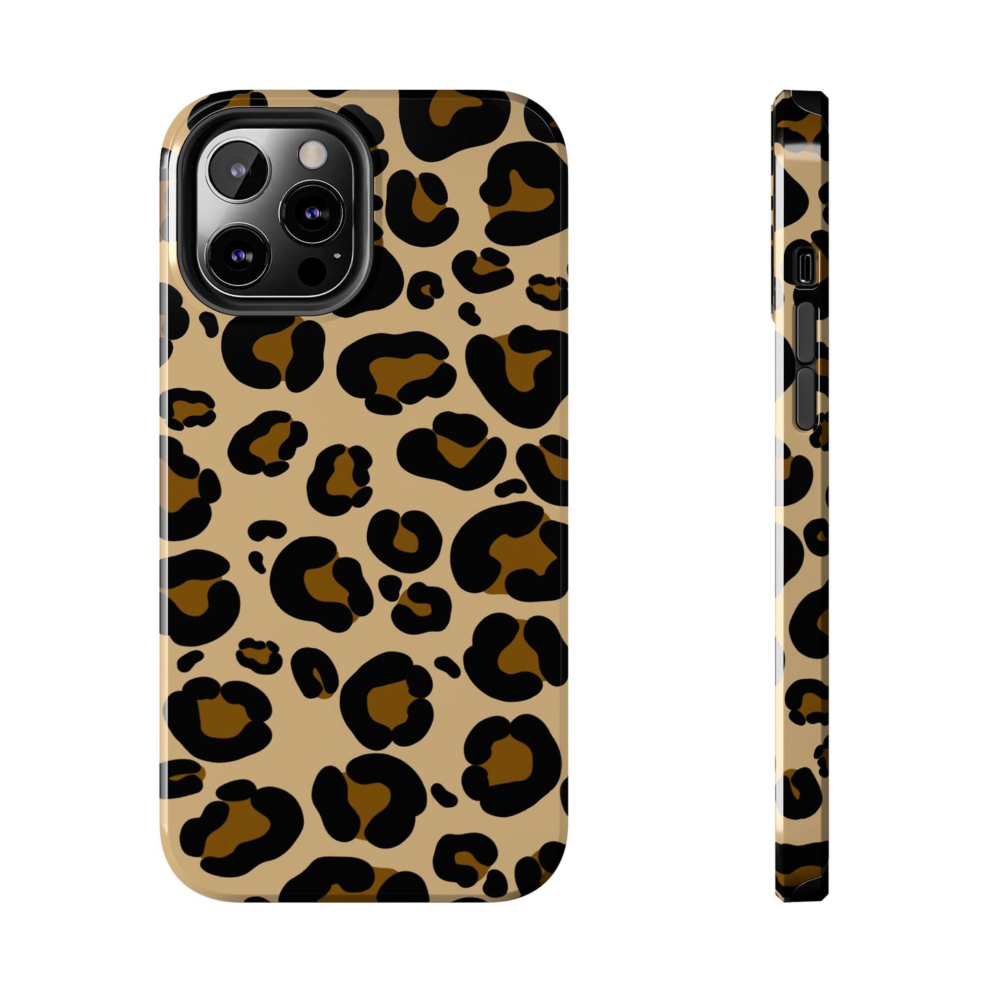 Chic Leopard Print Tough Phone Case - Durable Protection with Style