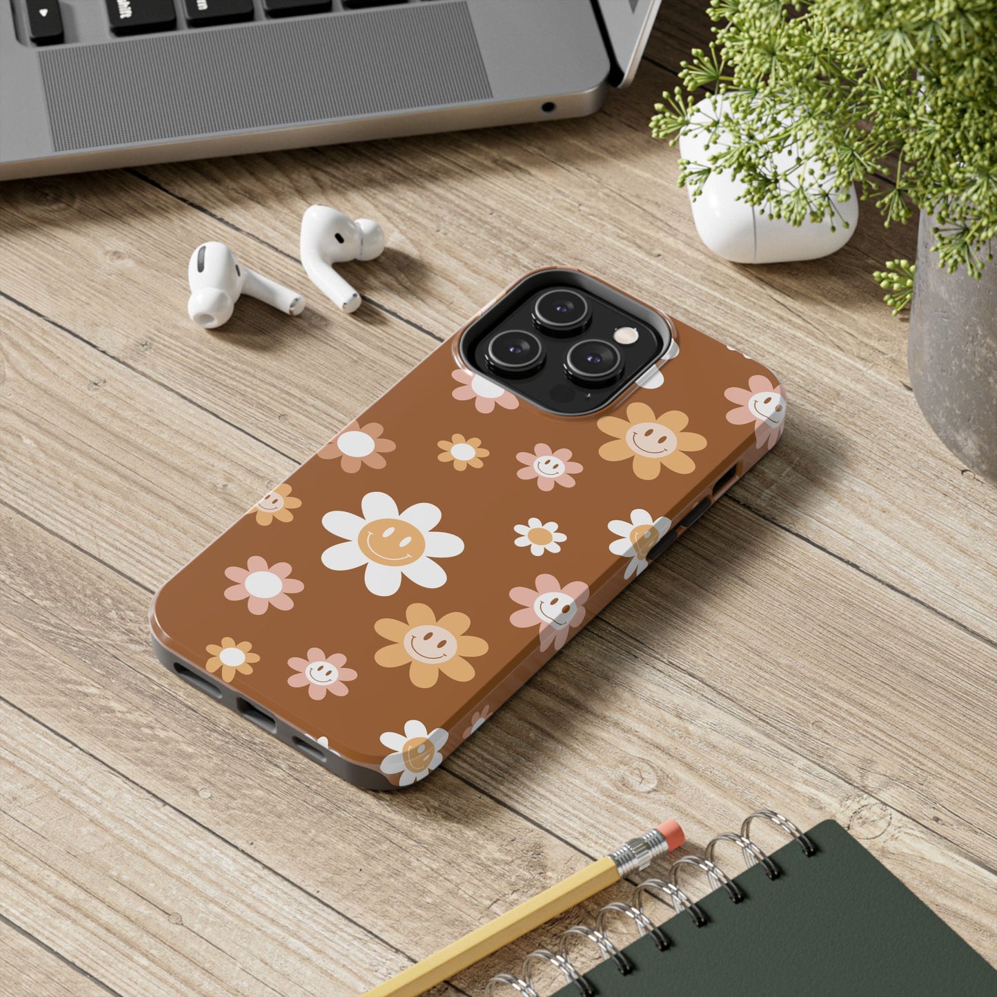 Smiley Flower Tough Phone Case - Cute Floral Design for Trendy Protection