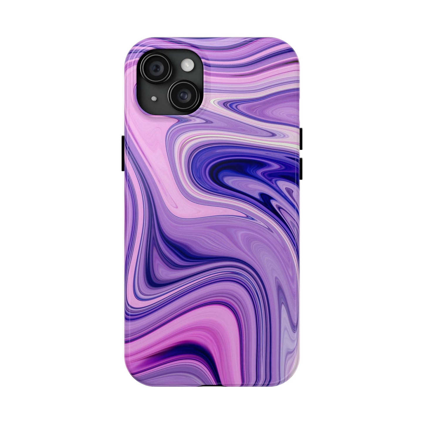 Marble Swirl Tough Phone Case - Artistic Purple and Pink Design