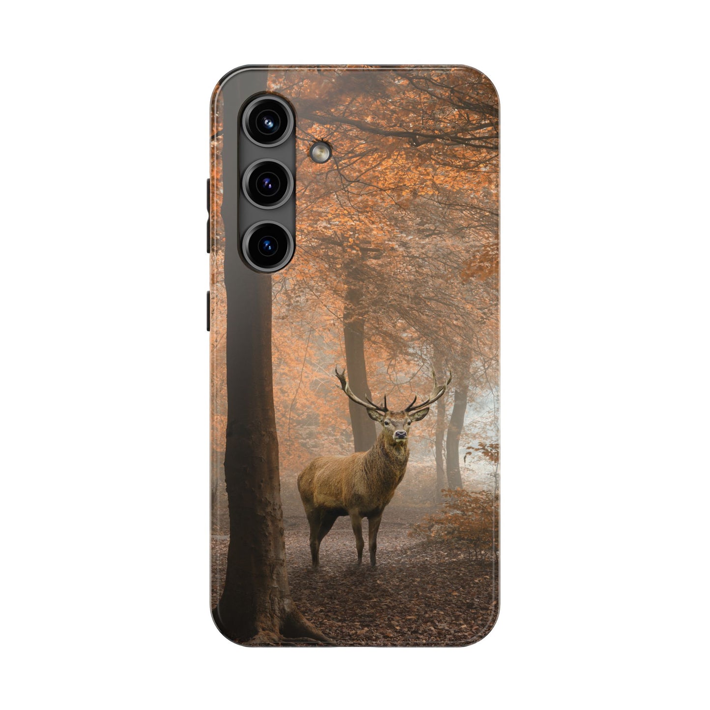 Nature-Inspired Tough Phone Case - Majestic Stag in Autumn Forest