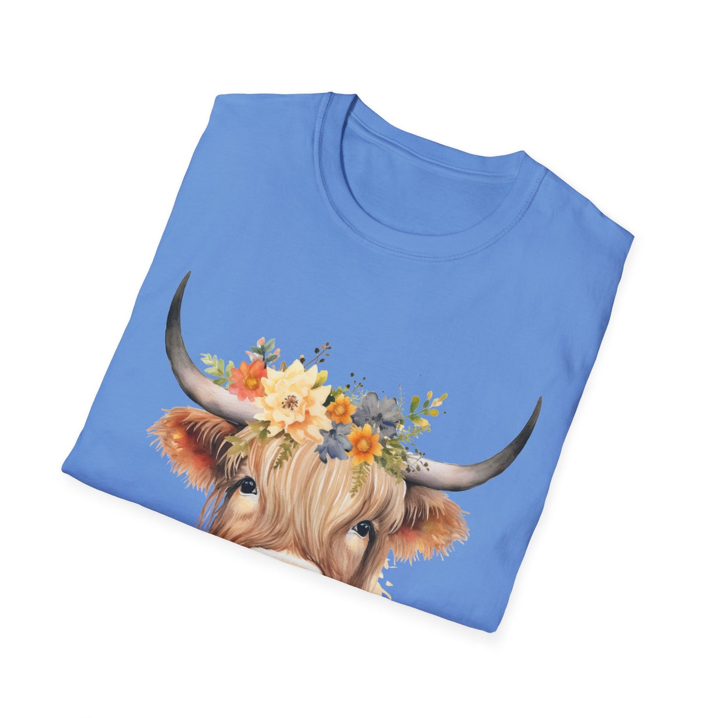 Floral Cow Unisex Softstyle T-Shirt