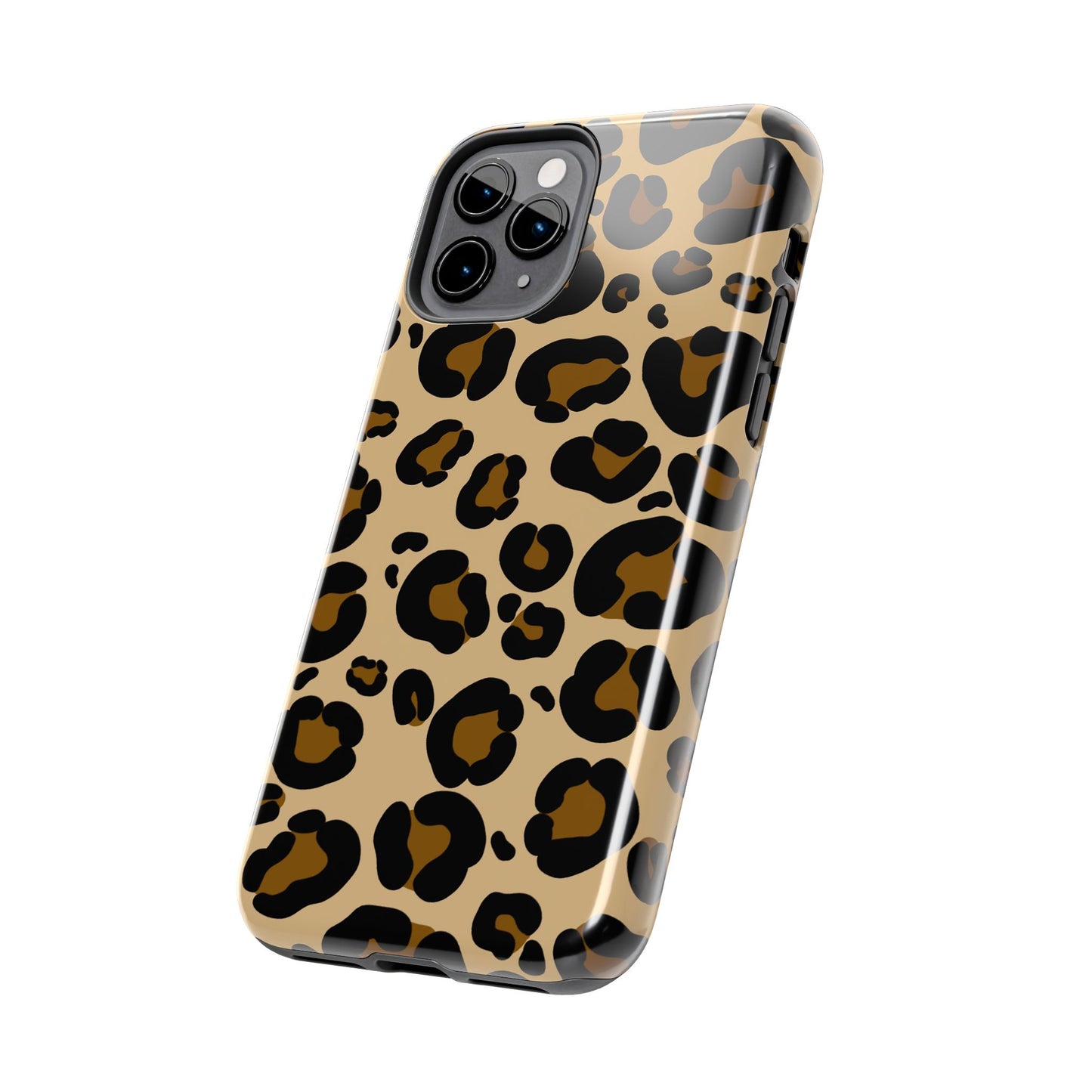 Chic Leopard Print Tough Phone Case - Durable Protection with Style