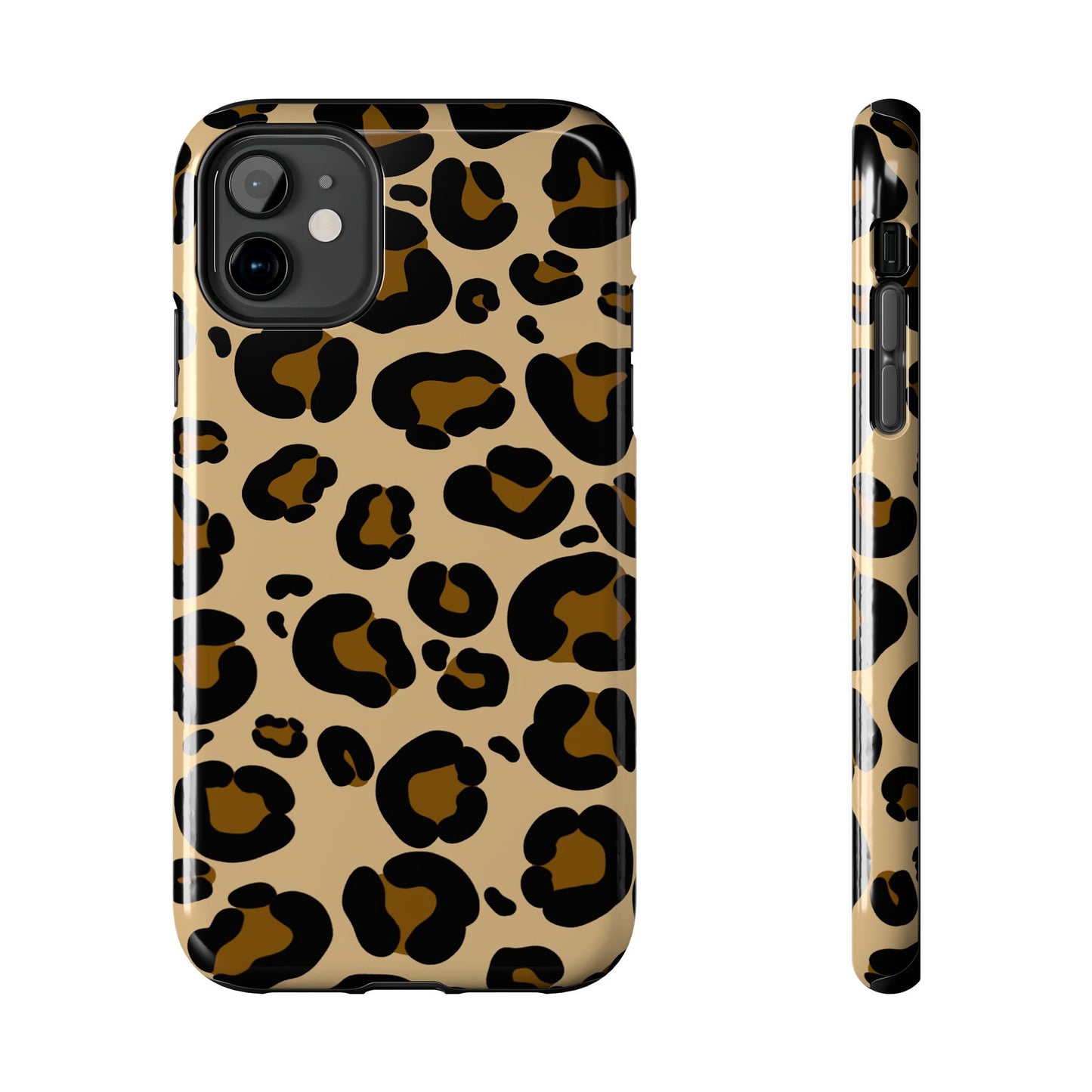 Chic Leopard Print Tough Phone Case - Durable Protection with Style