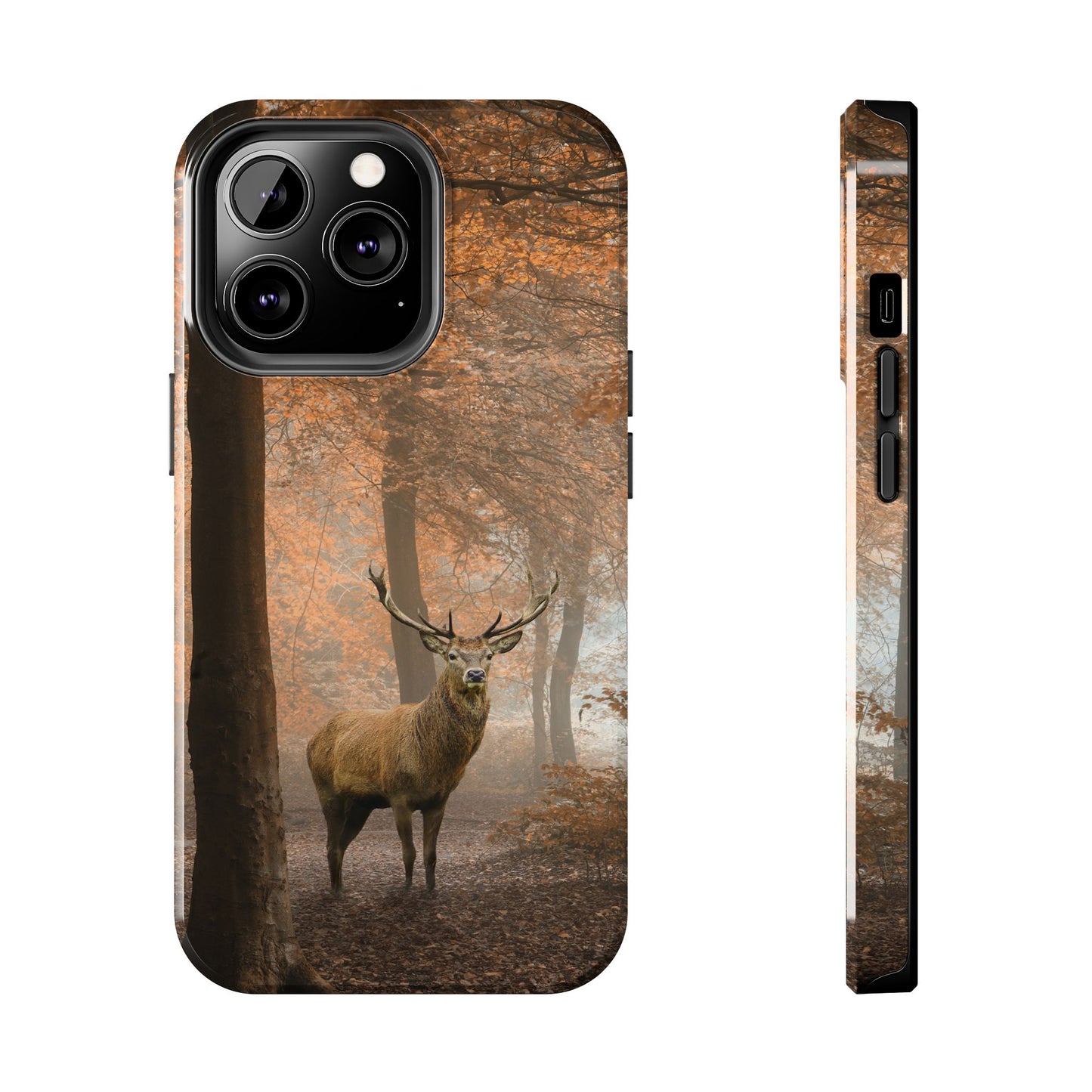 Nature-Inspired Tough Phone Case - Majestic Stag in Autumn Forest