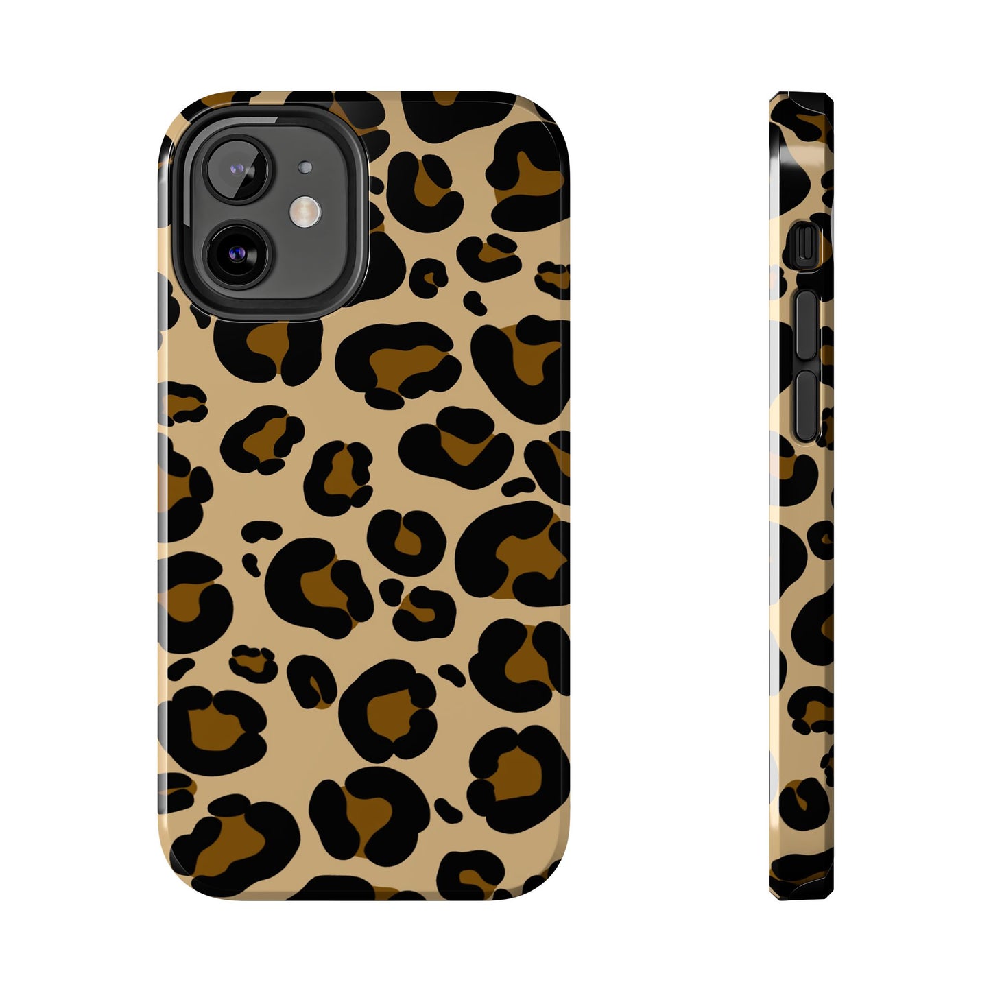 Chic Leopard Print Tough Phone Case - Durable Protection with Style