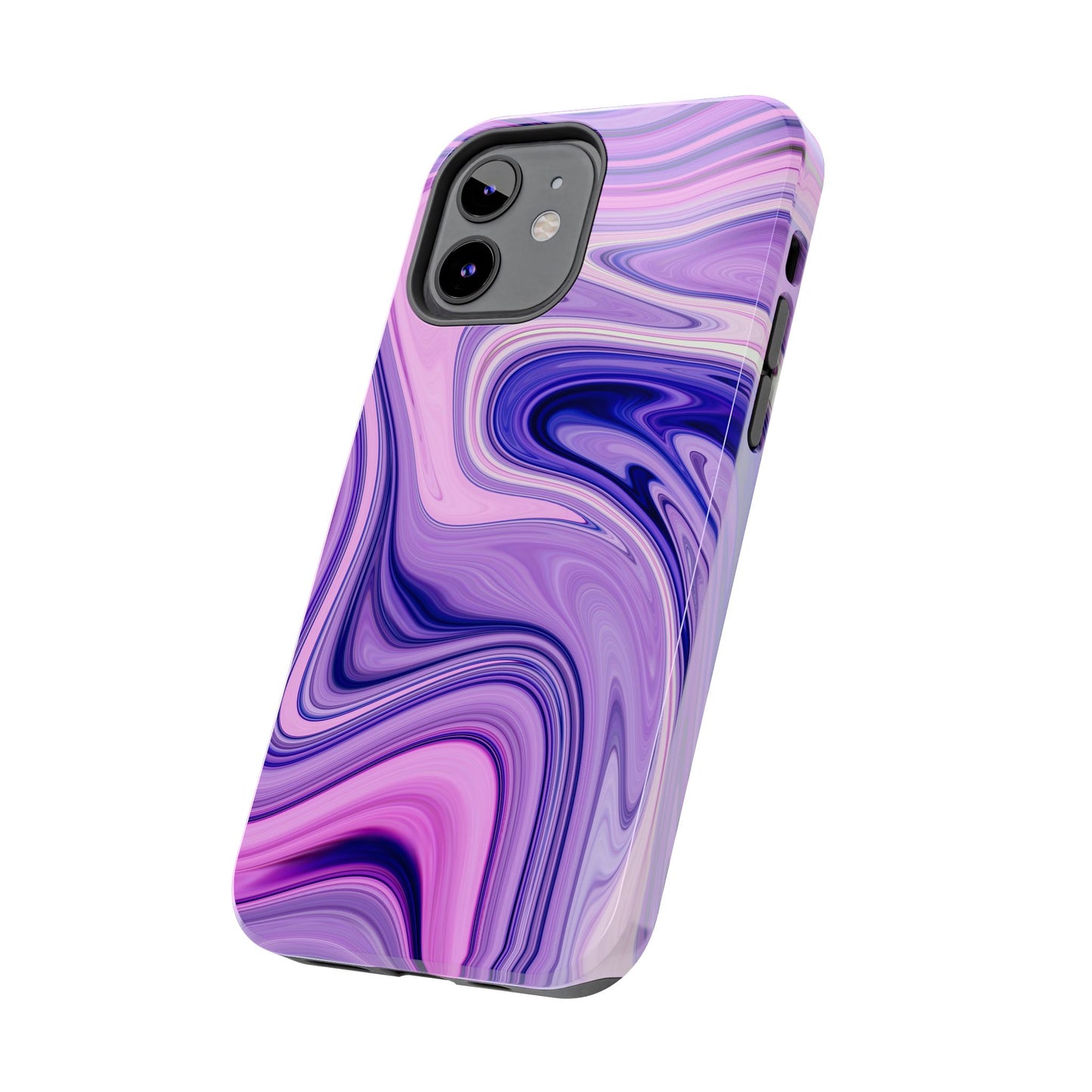 Marble Swirl Tough Phone Case - Artistic Purple and Pink Design