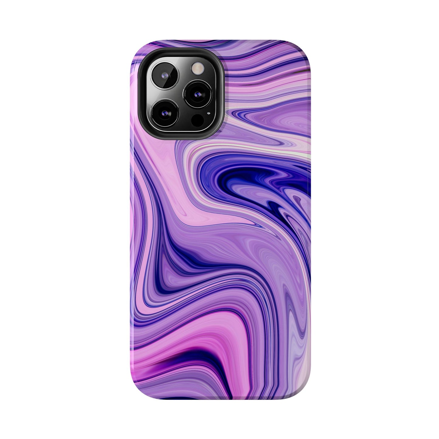 Marble Swirl Tough Phone Case - Artistic Purple and Pink Design