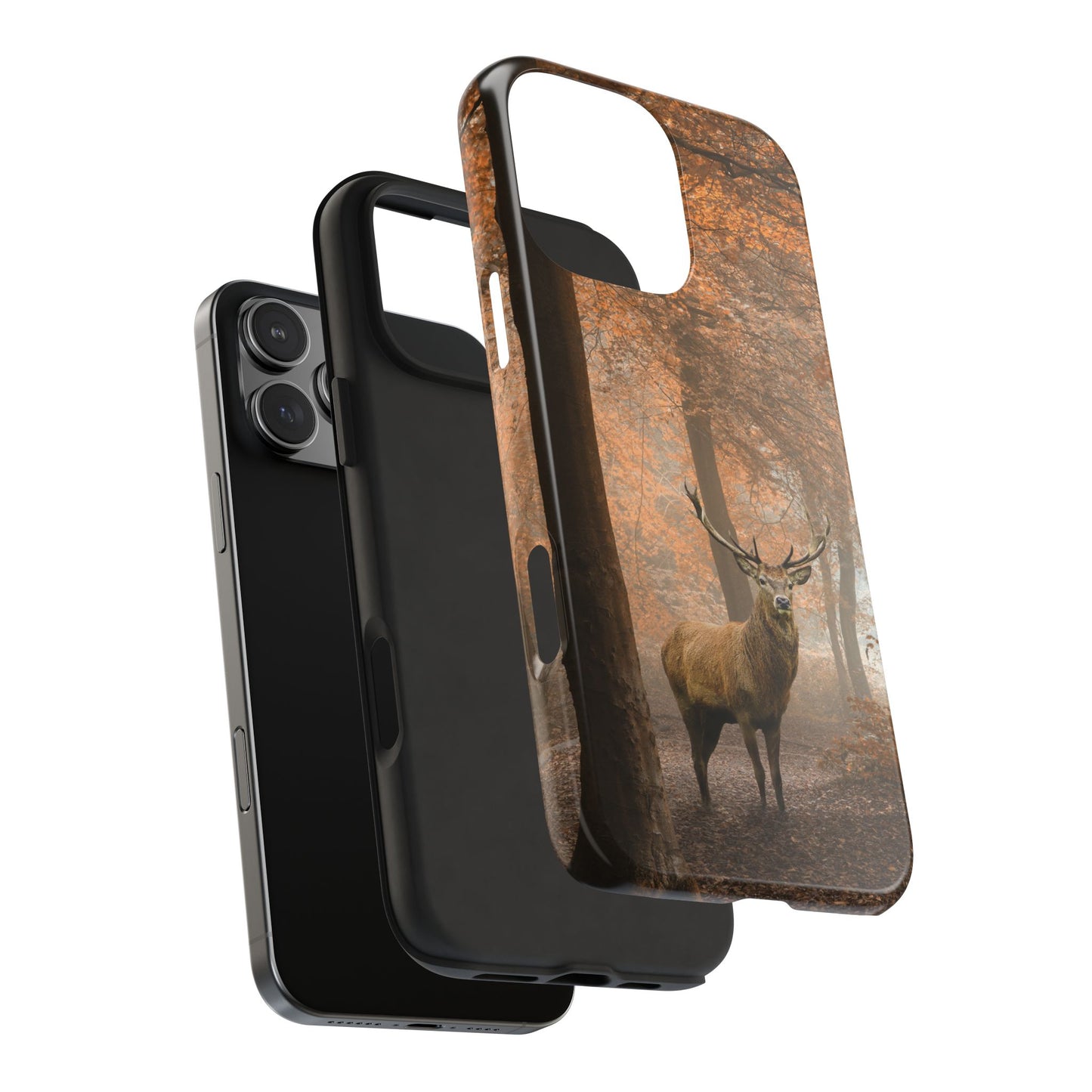 Nature-Inspired Tough Phone Case - Majestic Stag in Autumn Forest