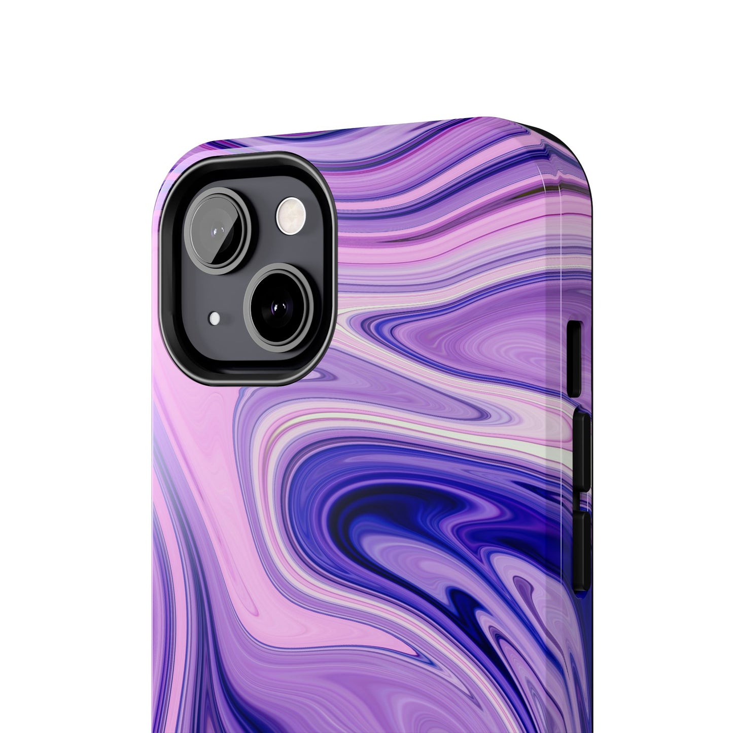 Marble Swirl Tough Phone Case - Artistic Purple and Pink Design