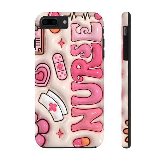 Cute Nurse Tough Phone Case - Vibrant Design for Healthcare Heroes