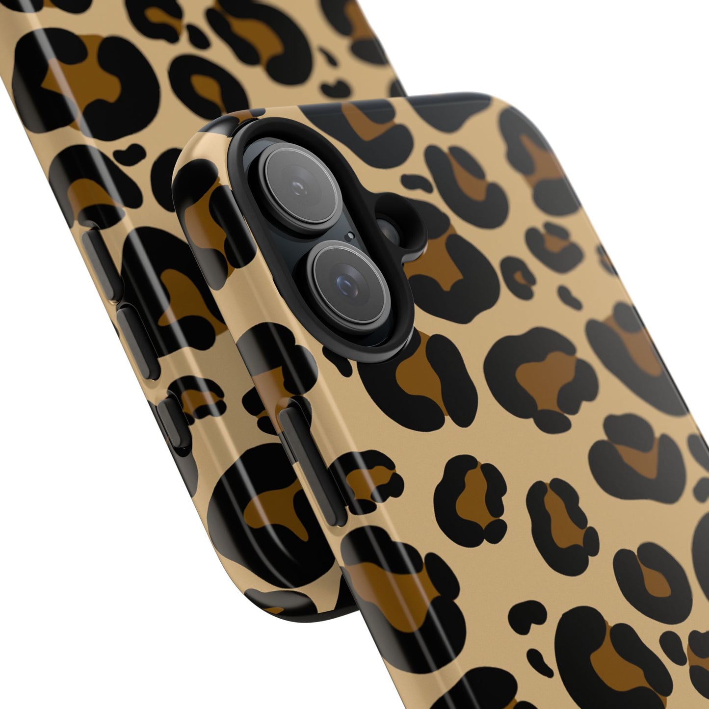 Chic Leopard Print Tough Phone Case - Durable Protection with Style