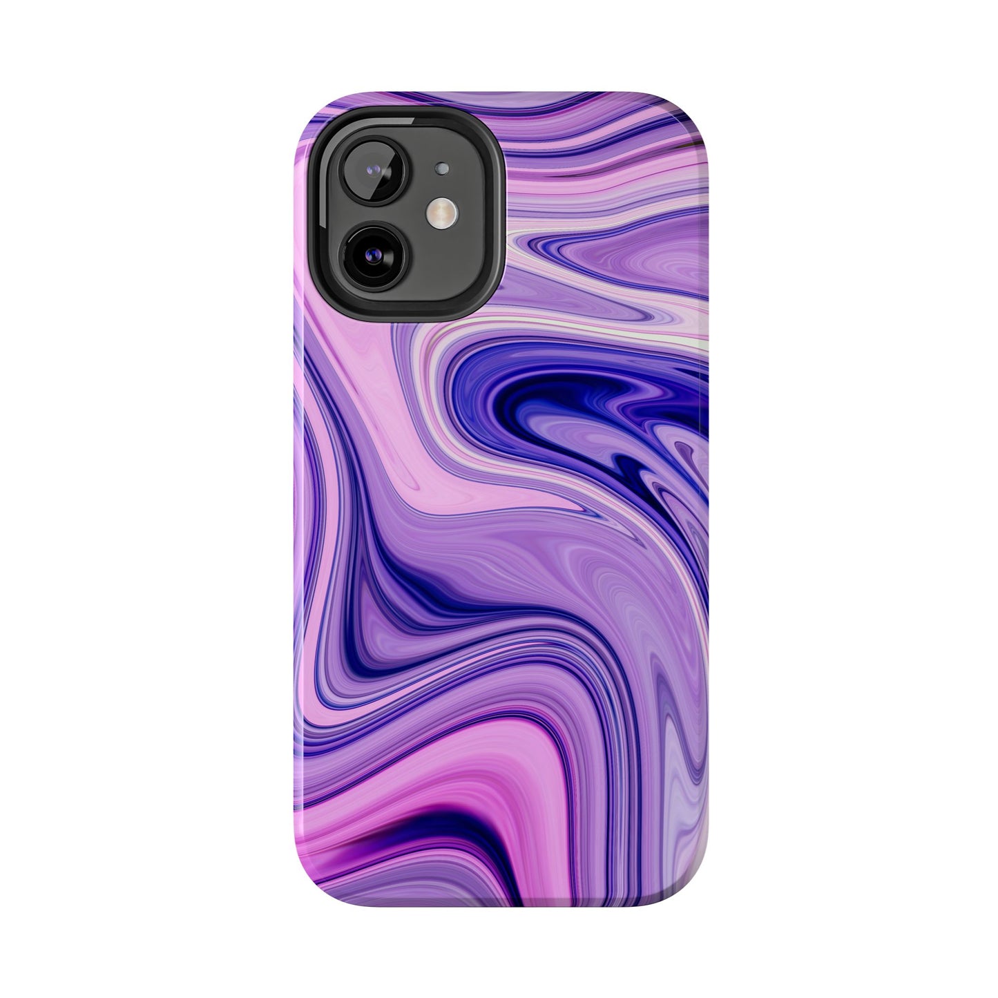 Marble Swirl Tough Phone Case - Artistic Purple and Pink Design