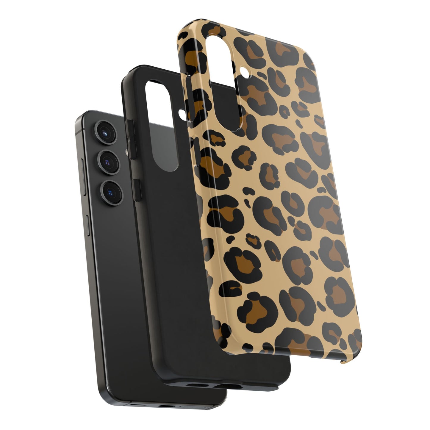 Chic Leopard Print Tough Phone Case - Durable Protection with Style