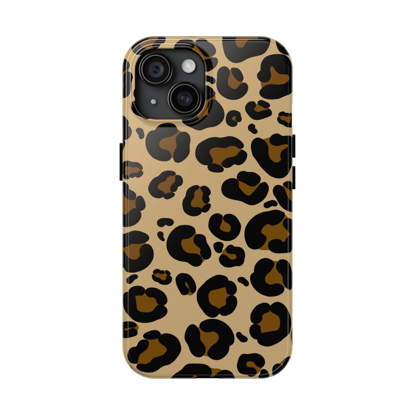 Chic Leopard Print Tough Phone Case - Durable Protection with Style