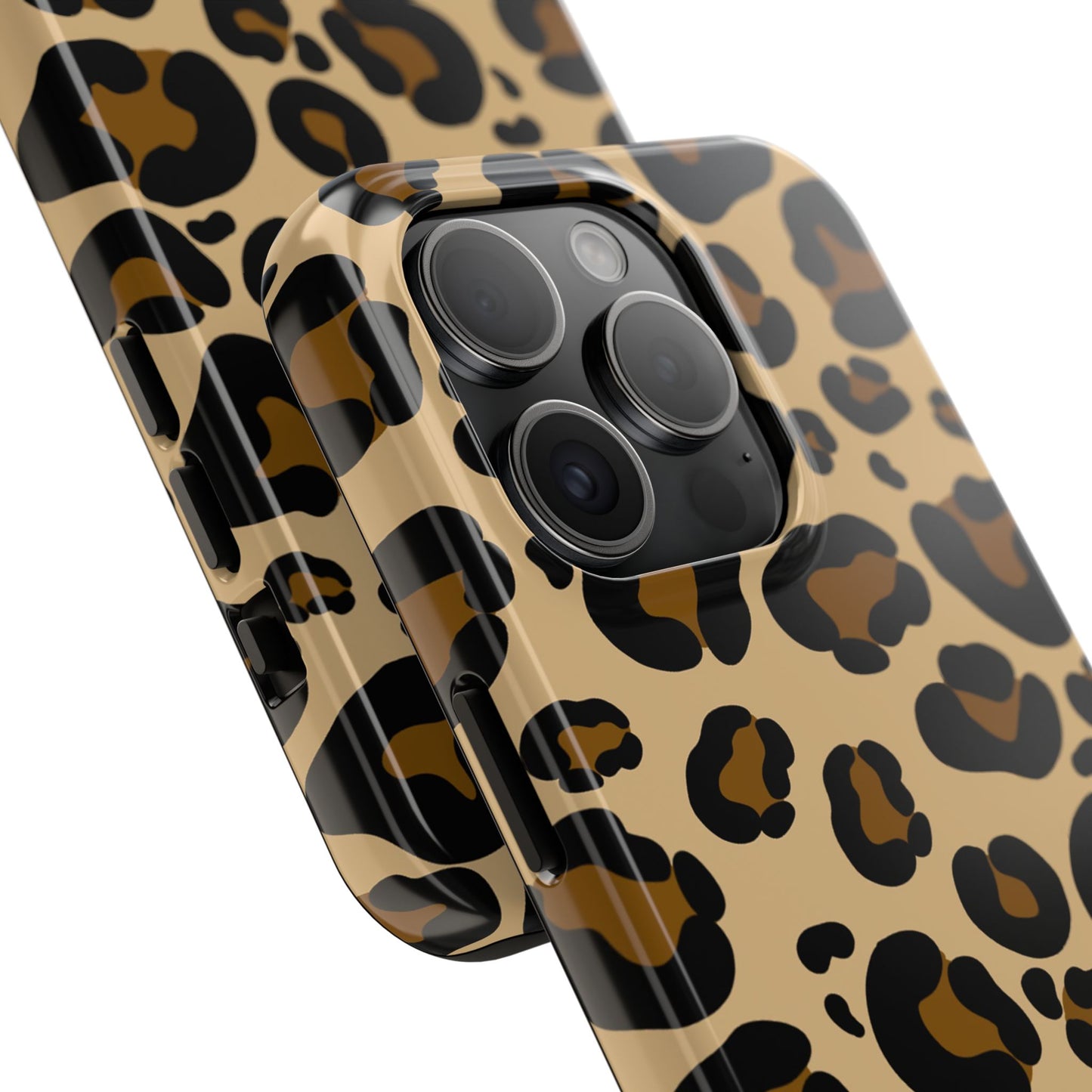 Chic Leopard Print Tough Phone Case - Durable Protection with Style