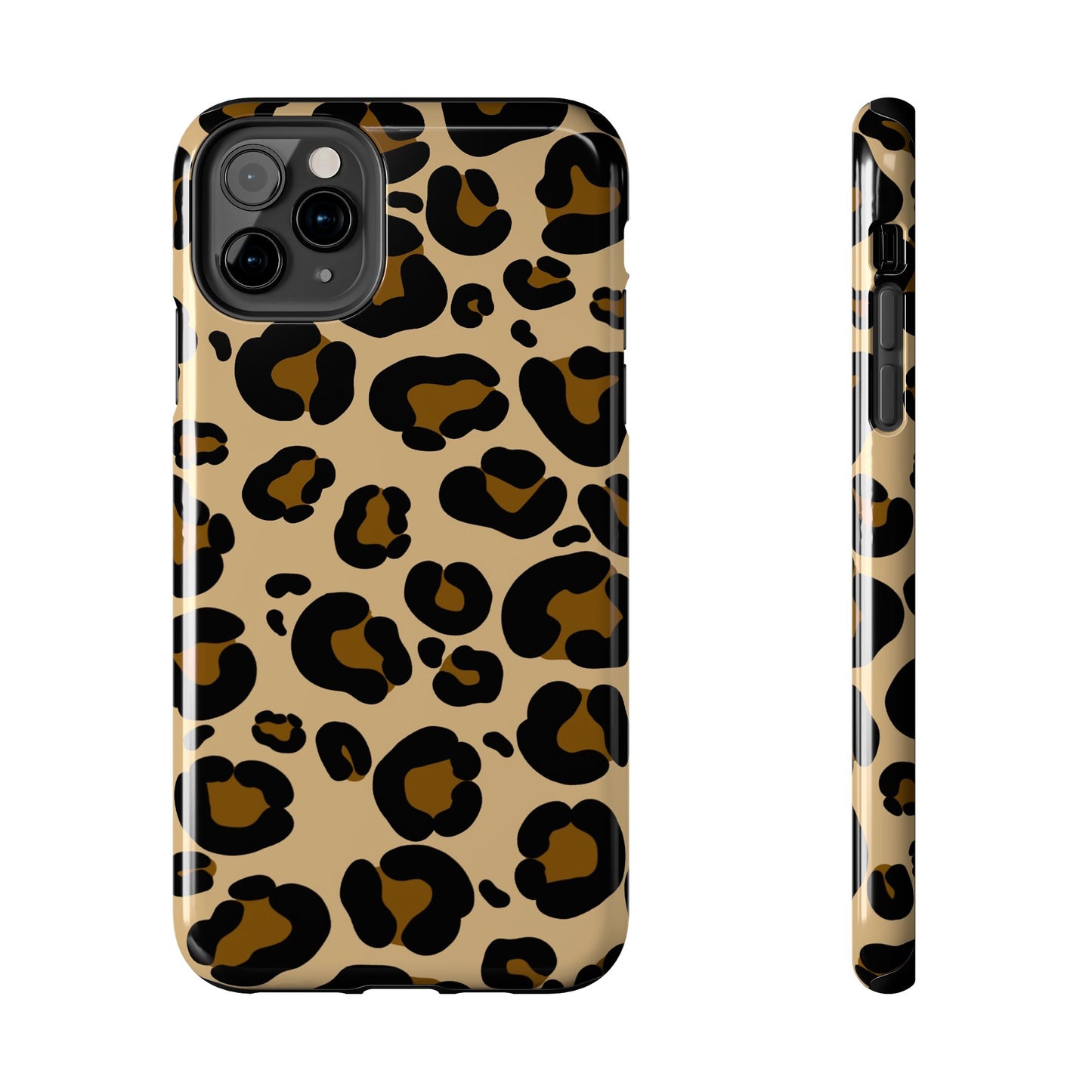 Chic Leopard Print Tough Phone Case - Durable Protection with Style