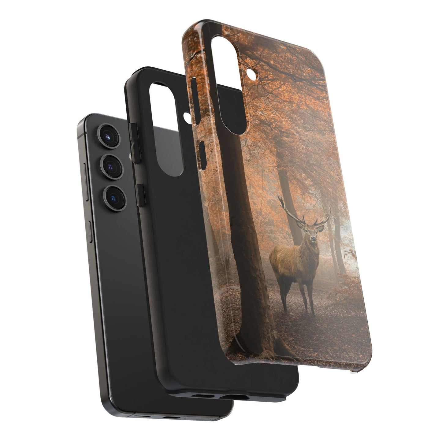 Nature-Inspired Tough Phone Case - Majestic Stag in Autumn Forest