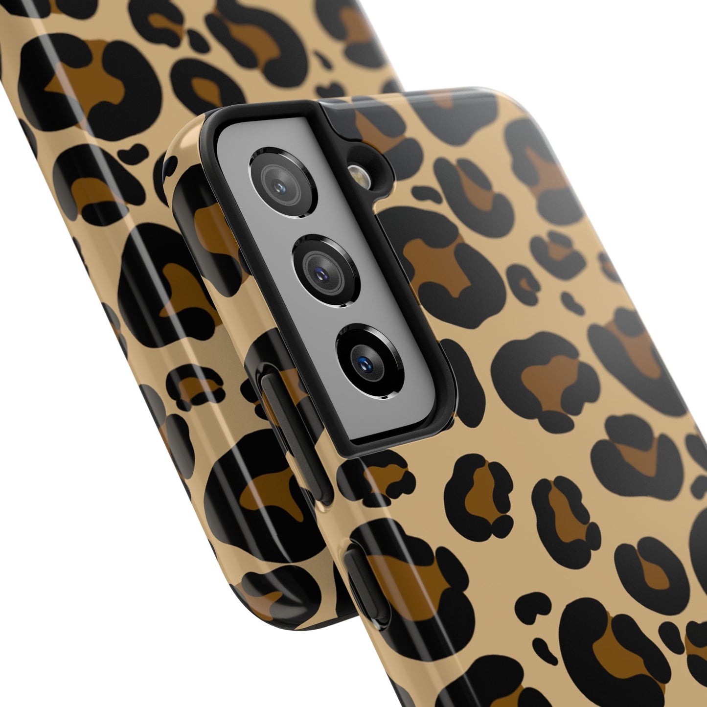 Chic Leopard Print Tough Phone Case - Durable Protection with Style