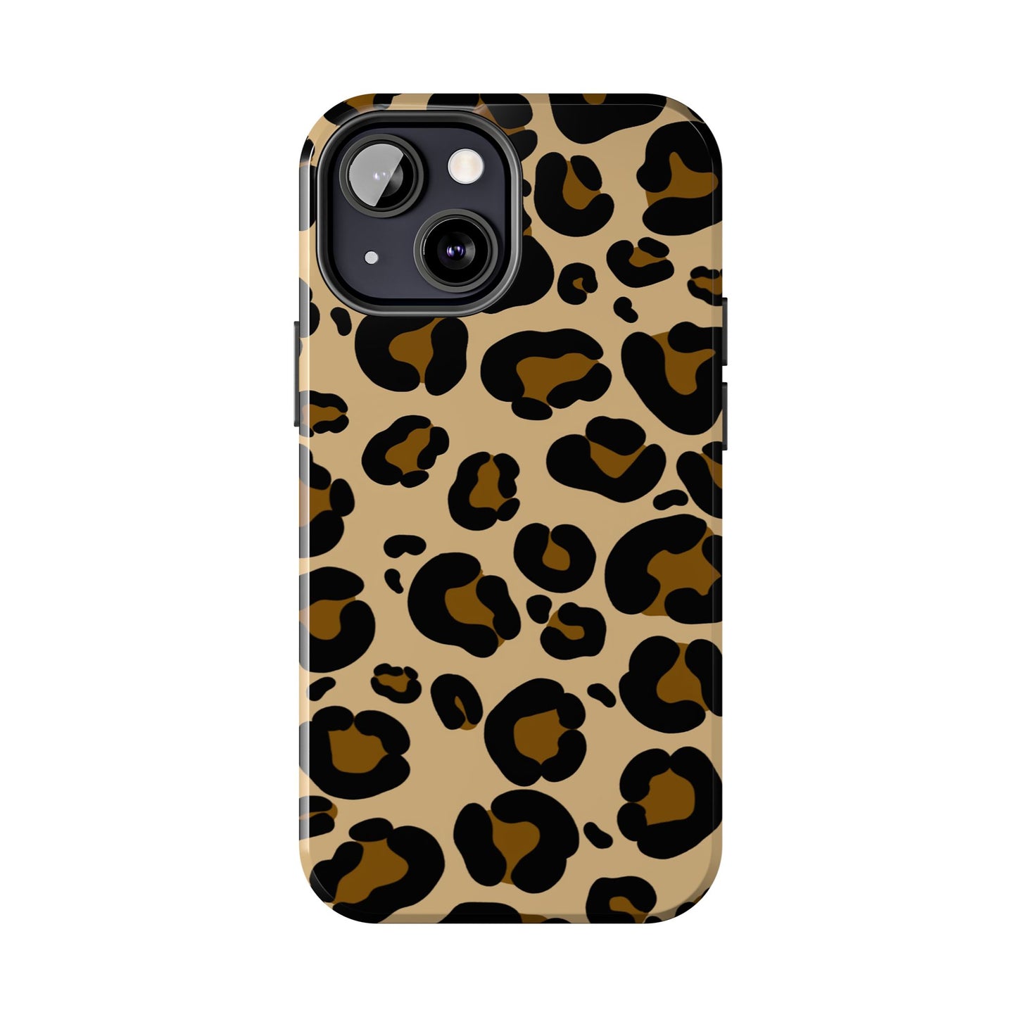 Chic Leopard Print Tough Phone Case - Durable Protection with Style