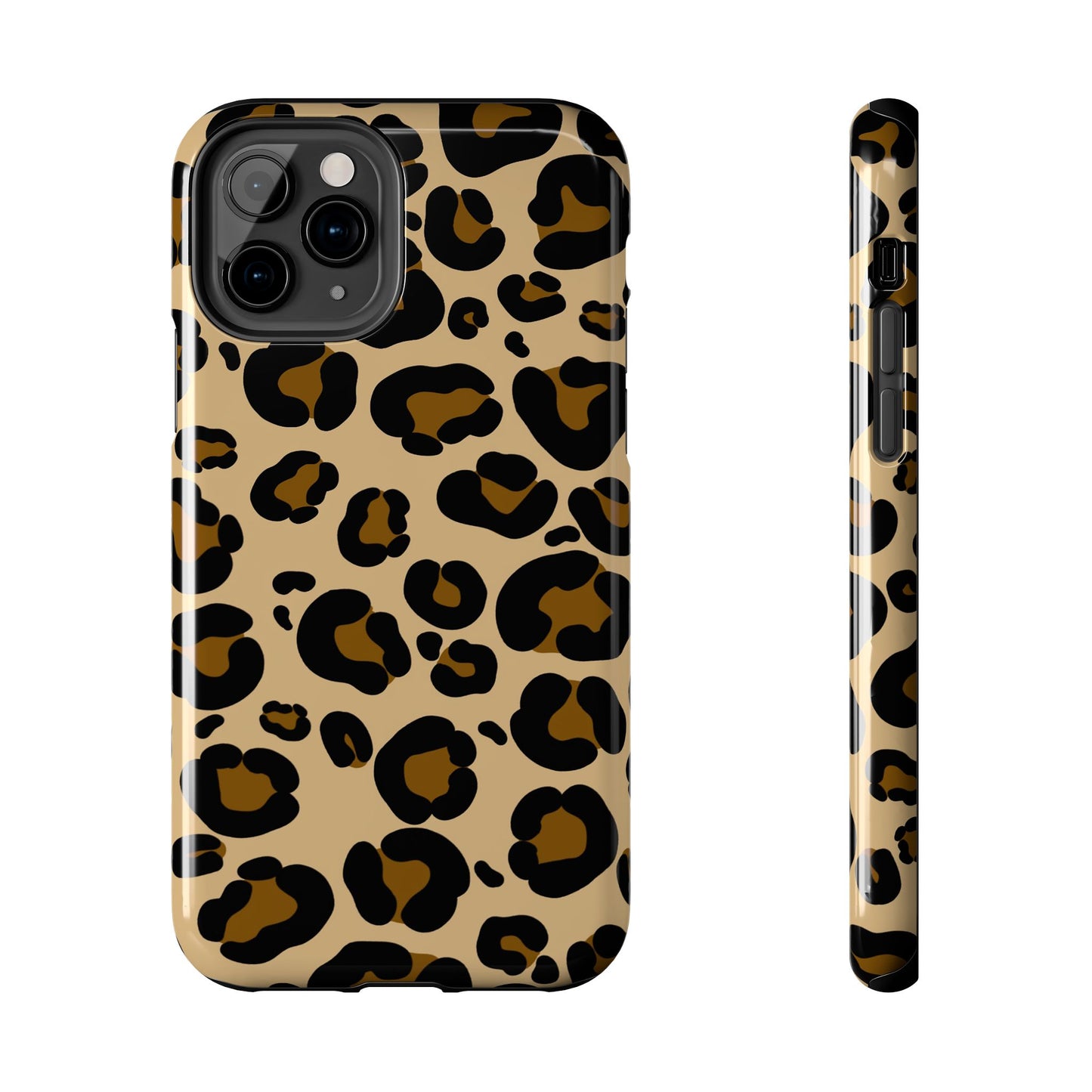 Chic Leopard Print Tough Phone Case - Durable Protection with Style