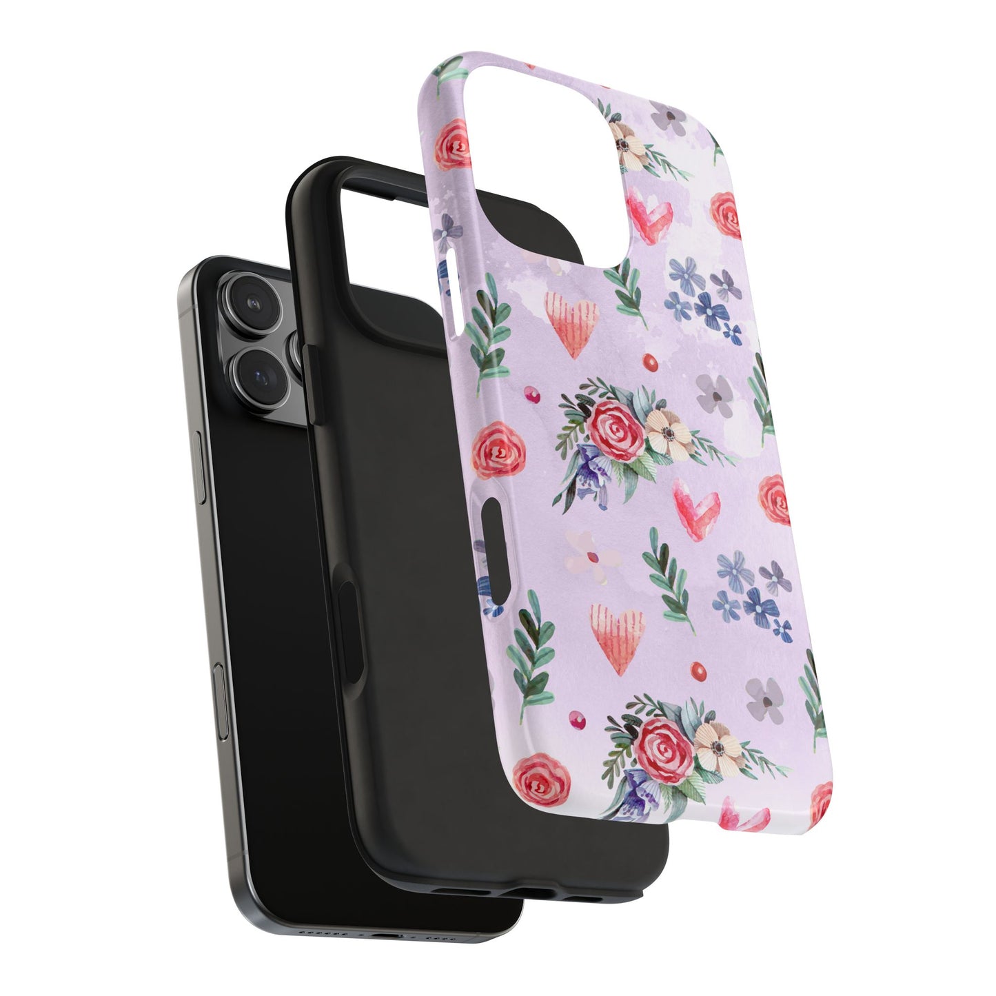 Floral Tough Phone Case - Stylish Protection for Your Device