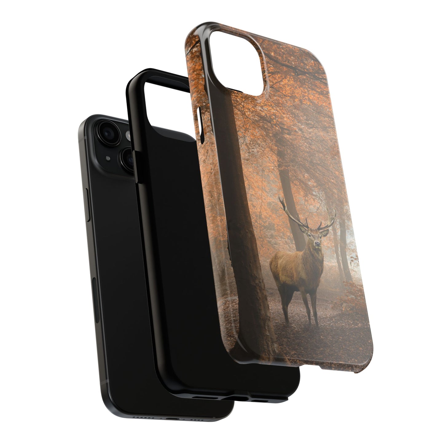 Nature-Inspired Tough Phone Case - Majestic Stag in Autumn Forest