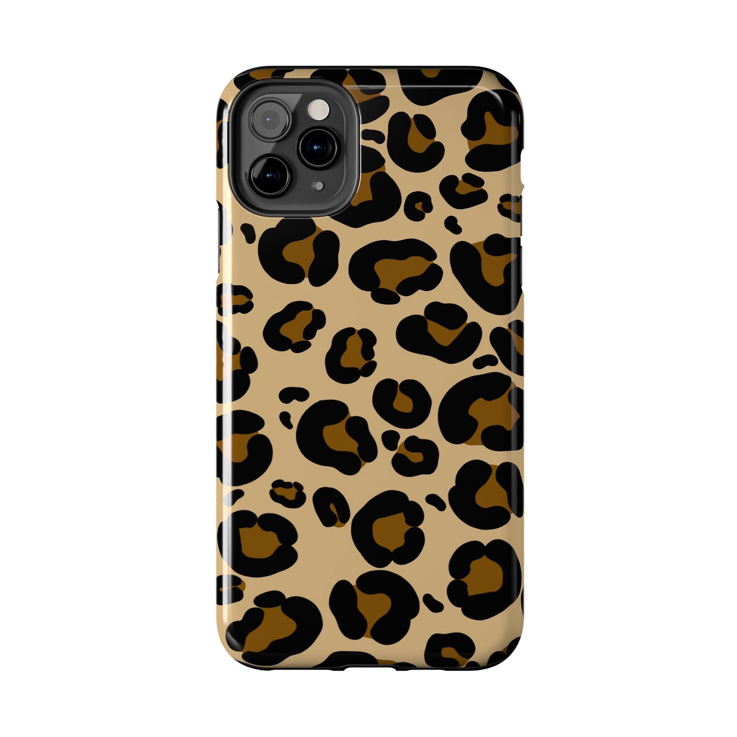 Chic Leopard Print Tough Phone Case - Durable Protection with Style