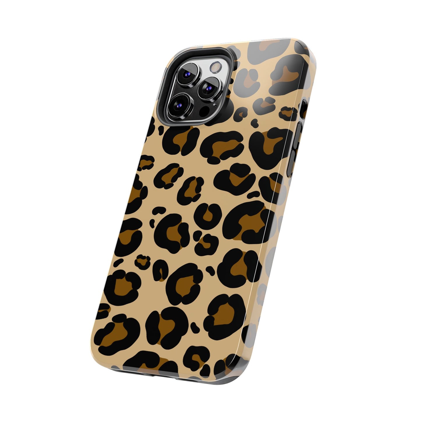 Chic Leopard Print Tough Phone Case - Durable Protection with Style