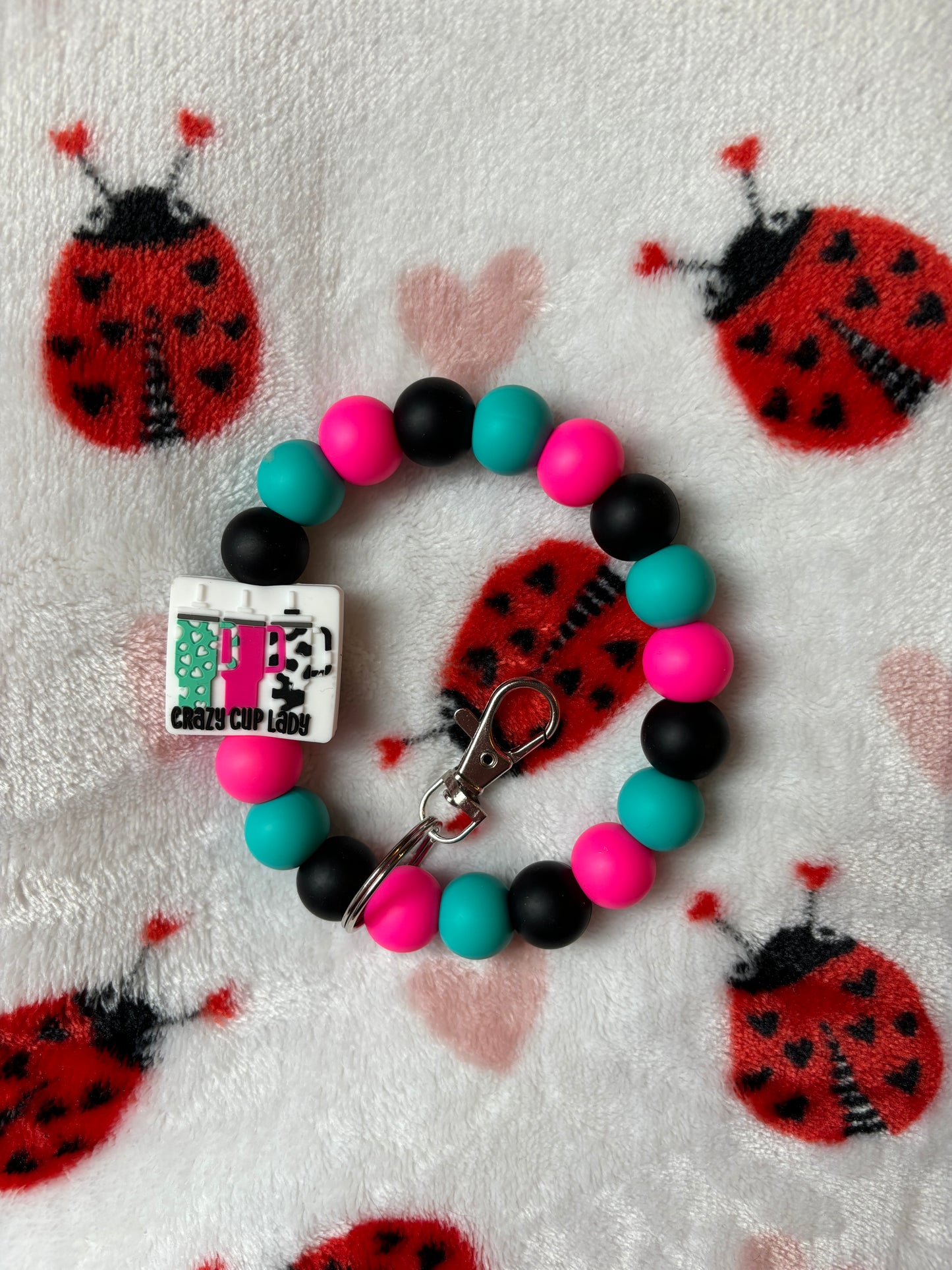 Crazy Cup Lady Wristlet Keychain