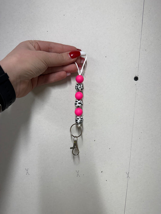 Pink & Cow Print Freshie Hanger