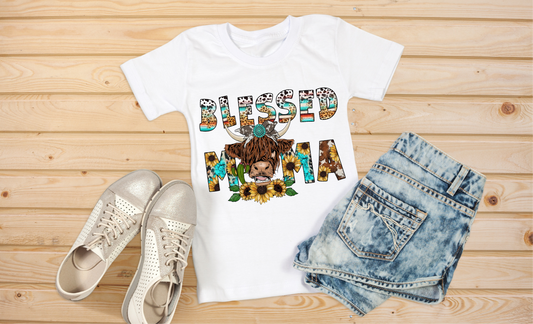 Blessed Mama Highland Cow Digital Download