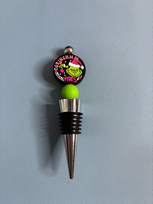 Grinchmas Vibes Wine Stopper