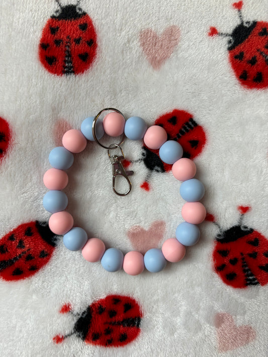 Baby Pink & Baby Blue Wristlet Keychain