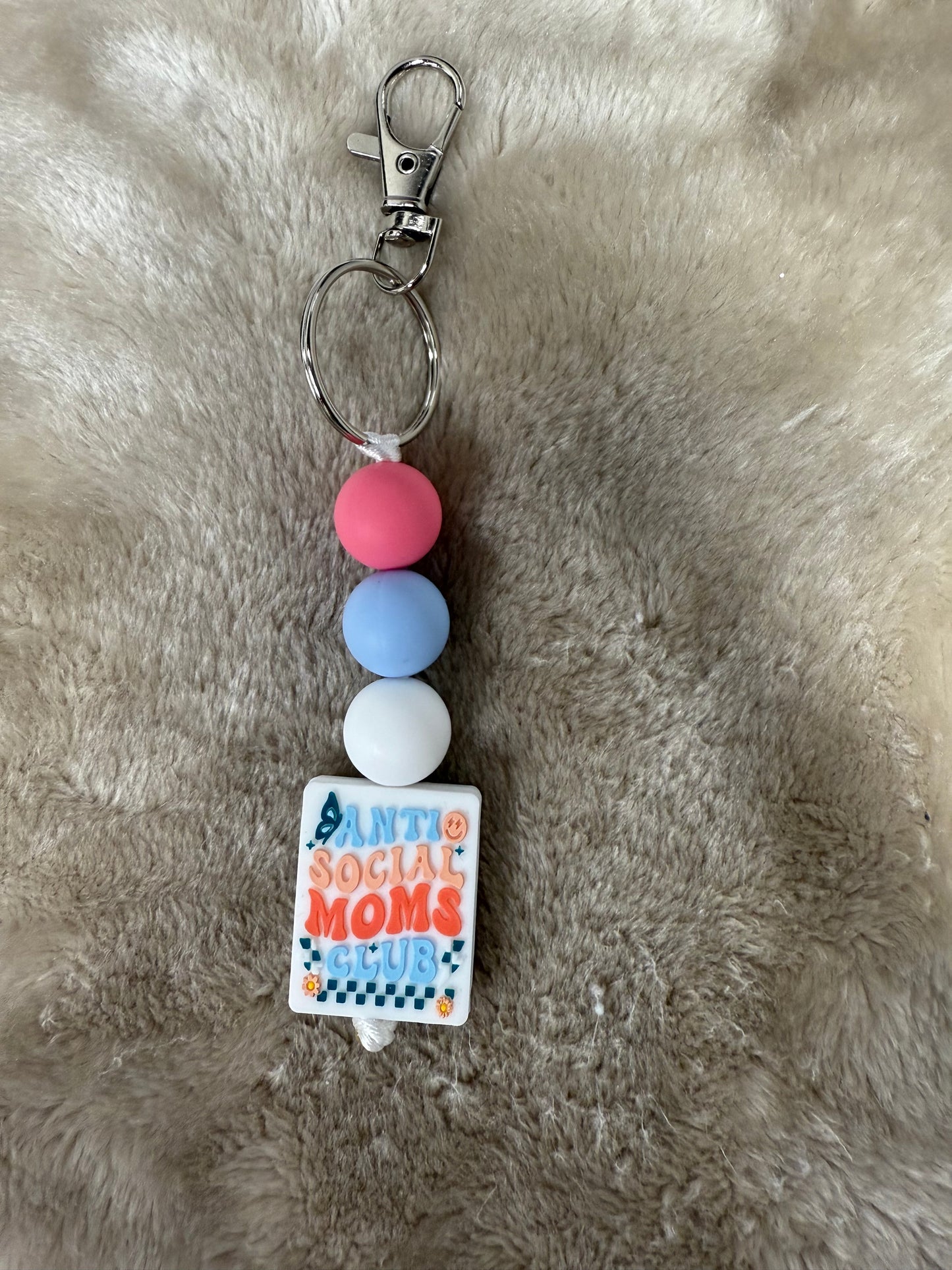 Anti Social Mom Club Straight Keychain