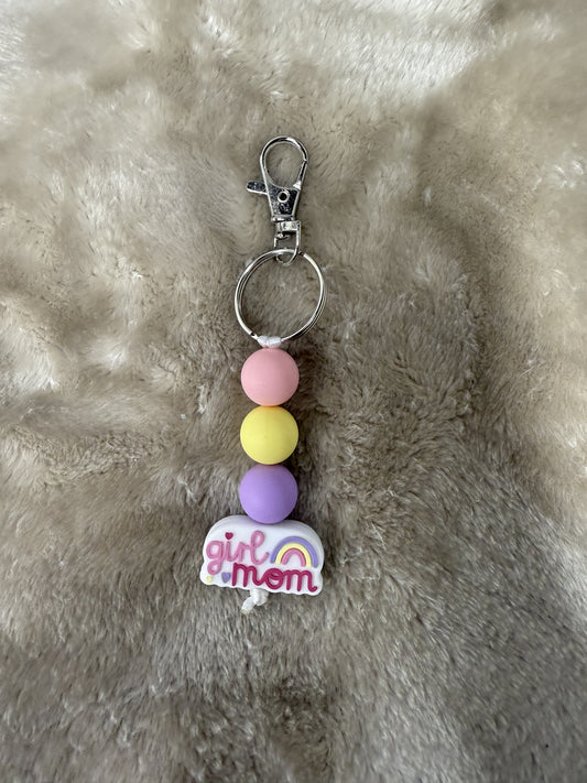 Girl Mom Straight Keychain