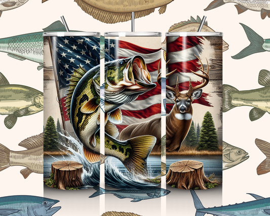 20oz Bass & Deer Tumbler