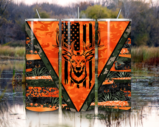20oz Orange Deer Tumbler