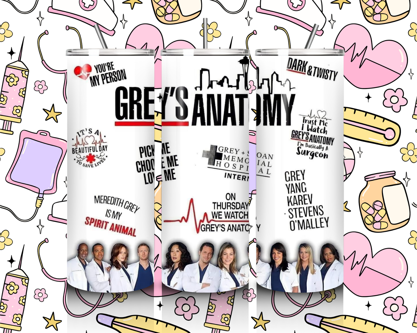 20oz Grays Anatomy Tumbler