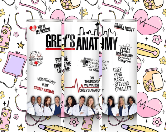 20oz Grays Anatomy Tumbler