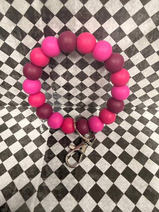 Dark Pink Silicone Wristlet