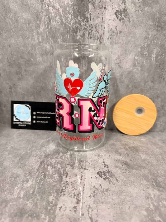 RN (Registered Nurse) 16oz Glass Libby Cup