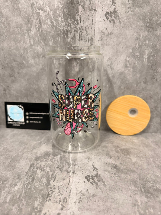 Super Nurse 16oz Glass Libby Cup