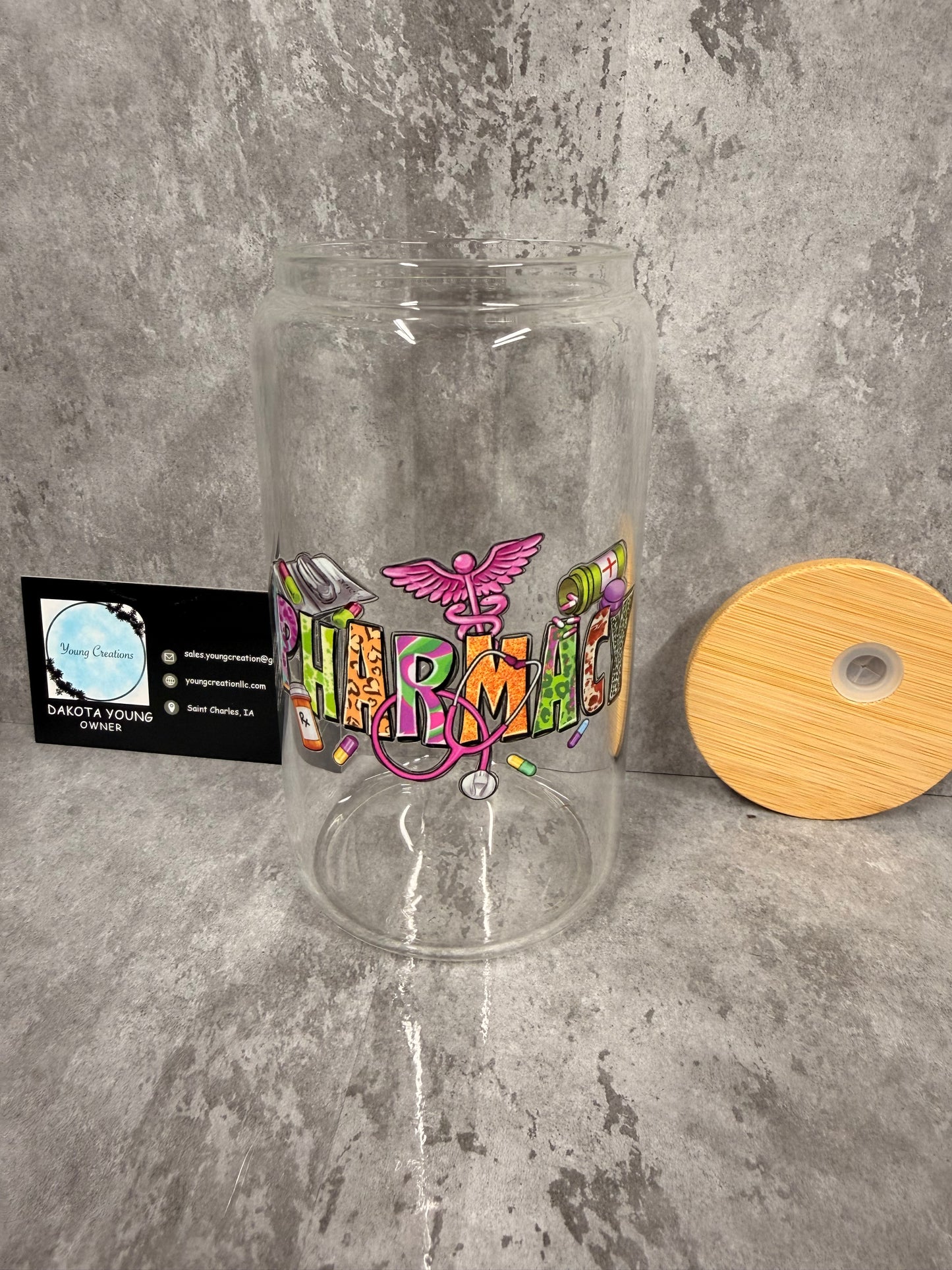 Pharmacy 16oz Glass Libby Cup