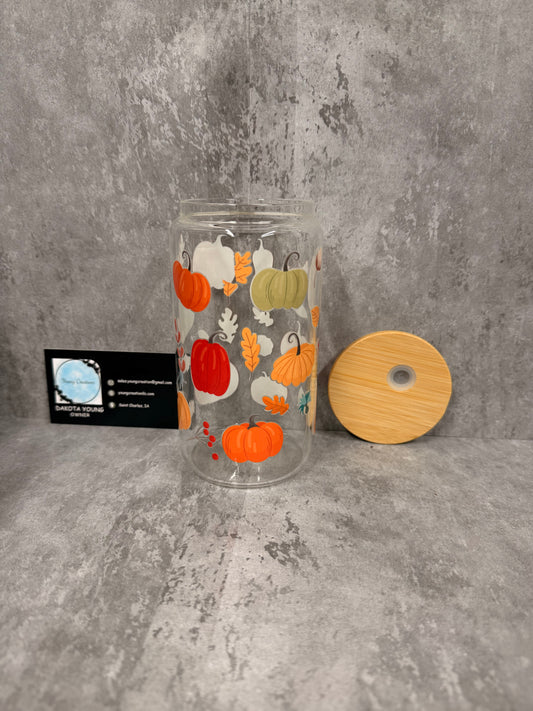 Fall Pumpkin 16oz Glass Libby Cup
