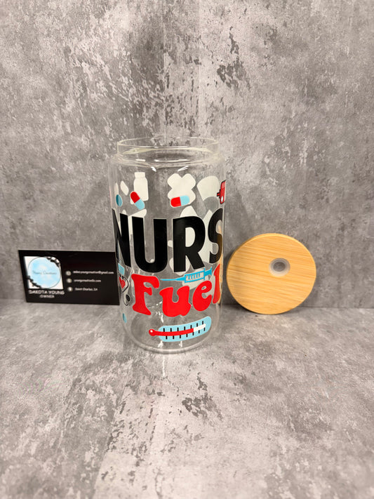 Nurse Fuel 16oz Glass Libby Cup